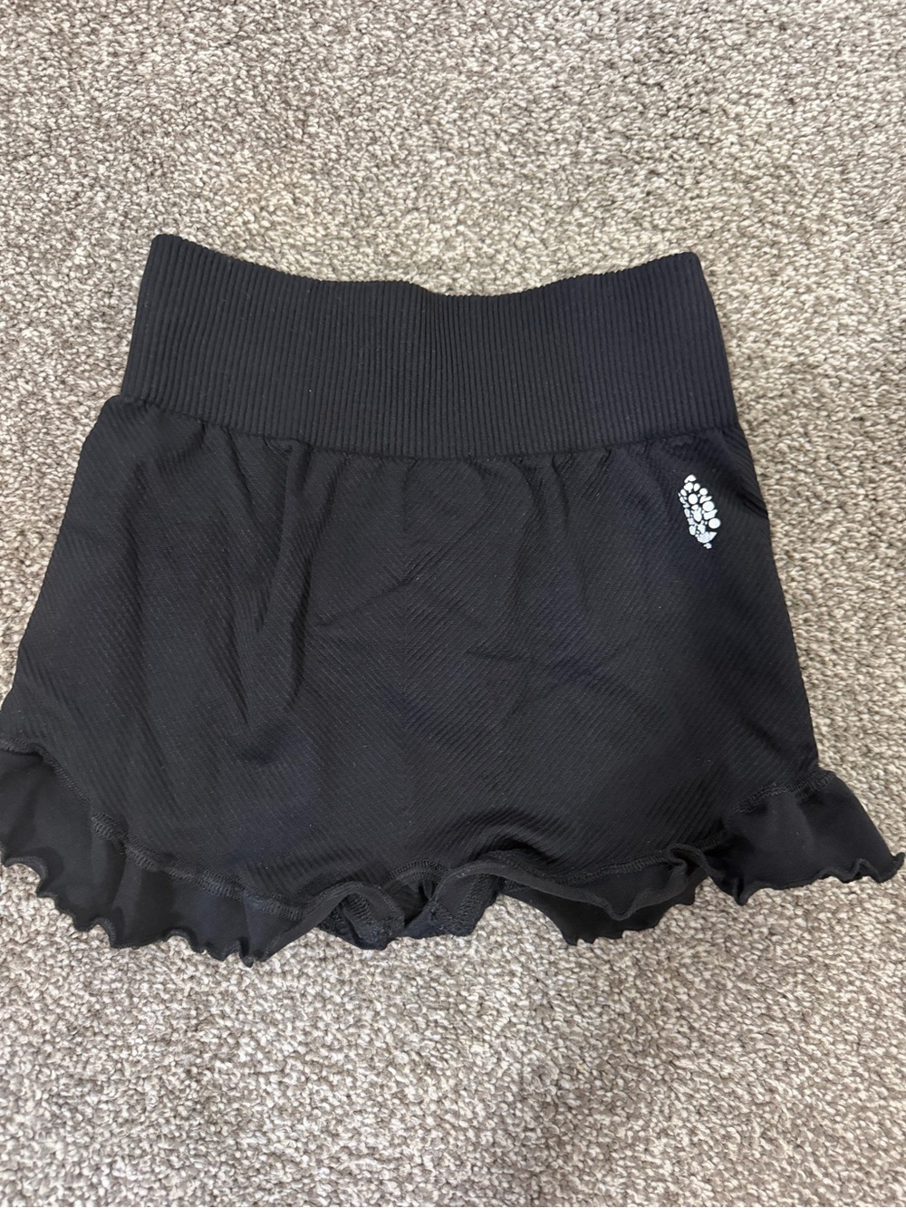 Women’s  Black Active Skort with Ruffle Hem